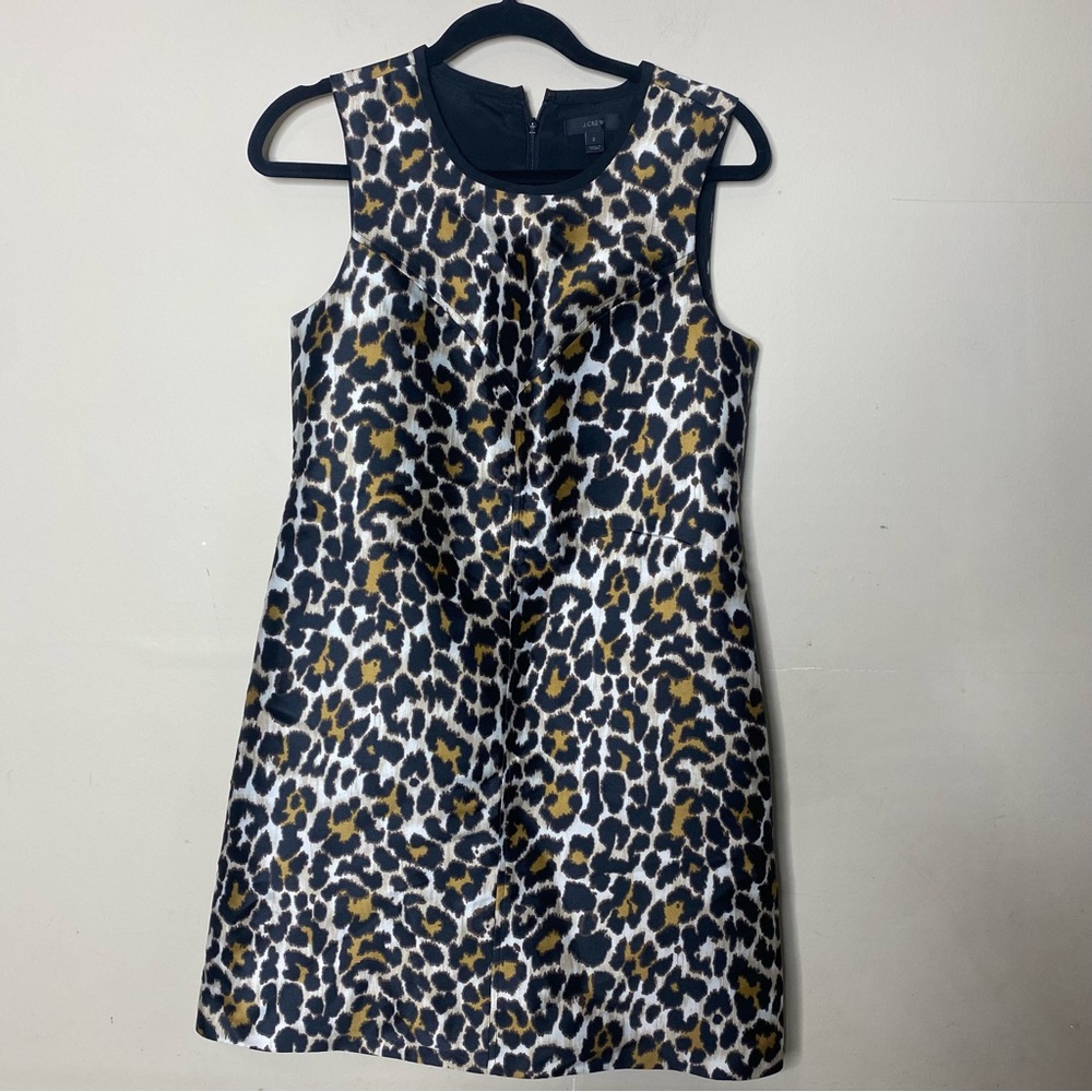 J. Crew cheetah amber leopard print A-line sleeveless shift dress
